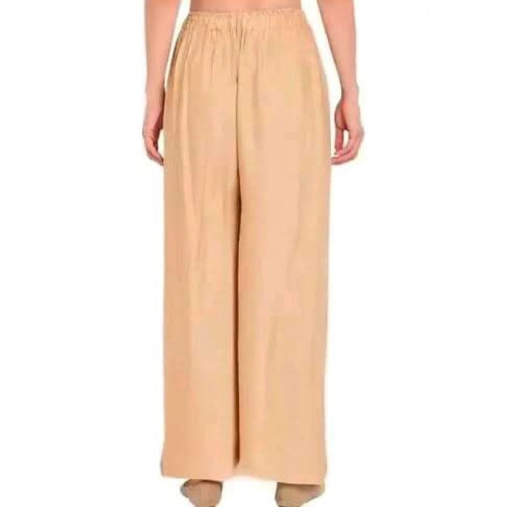Women's Casual Rayon Solid Ankle Length Palazzo (Golden , Free Size) - POPNOVA women's bottom wear
