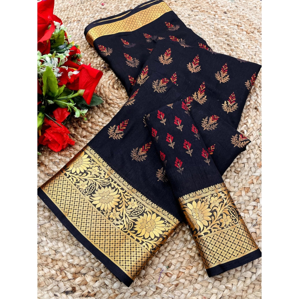 Women's Digital Dolla Silk Printed Saree With Unstitched Blouse 5.5 Mtr (Navy Blue)