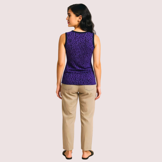 Electric Violet Leopard Print Tank Top