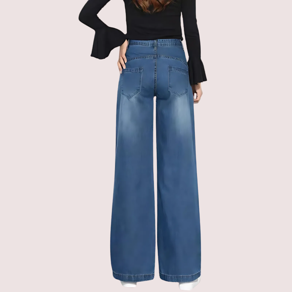 Women's High-Waist Wide-Leg Jeans - POPNOVA