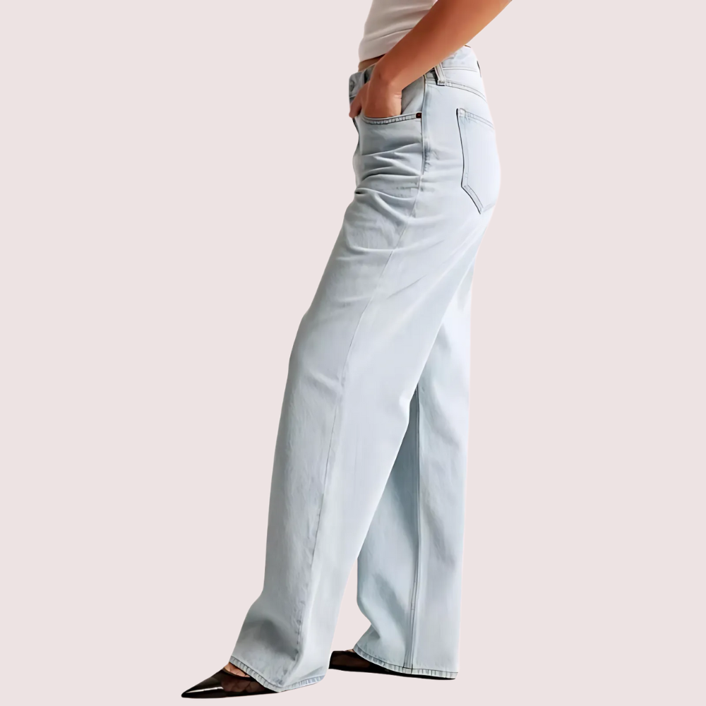 Women's High-Rise Loose-Fit Jeans for Curvy Women - POPNOVA