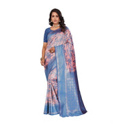 Women's Banarasi Silk Jaquard Woven Saree With Unstitched Blouse 5.5 Mtr (Pink)