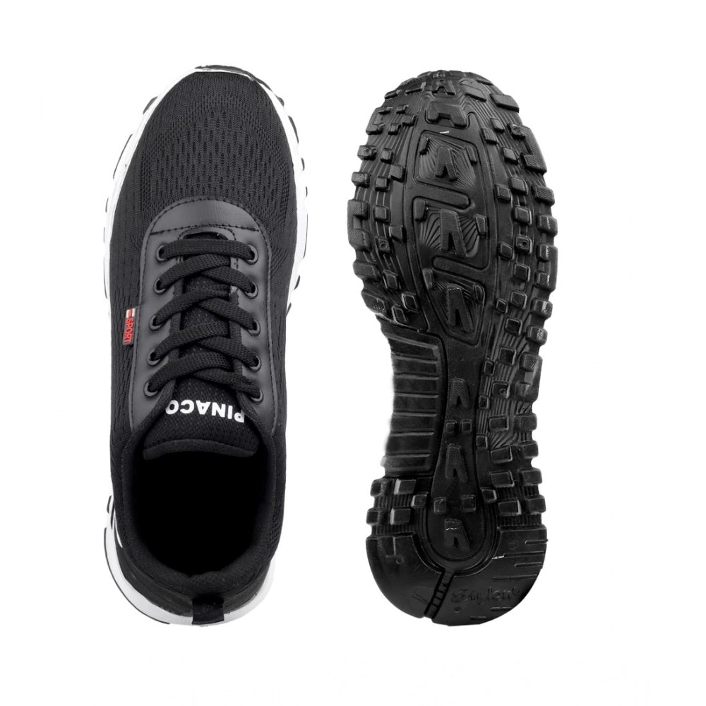 Men's Casual Mesh Lace-ups Casual Shoes (Black) - Black, Mesh Sole Type: PVC, Lace-up Disclaimer: The color of actual product may vary slightly from the images provided due to photographic lighting conditions and difference in screen resolutions. | POPNOVA