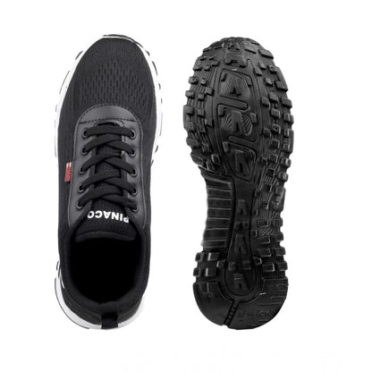 Men's Casual Mesh Lace-ups Casual Shoes (Black) - Black, Mesh Sole Type: PVC, Lace-up Disclaimer: The color of actual product may vary slightly from the images provided due to photographic lighting conditions and difference in screen resolutions. | POPNOVA