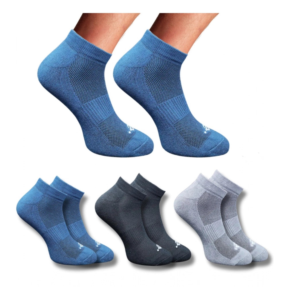 3_Pair Set Unisex Casual Cotton Printed Low Cut Socks (Multicolor)