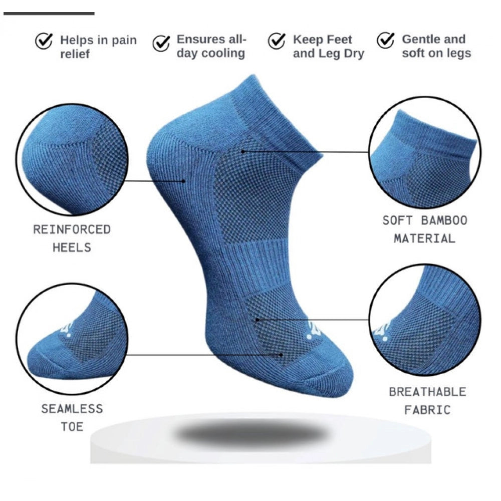 3_Pair Set Unisex Casual Cotton Printed Low Cut Socks (Multicolor)