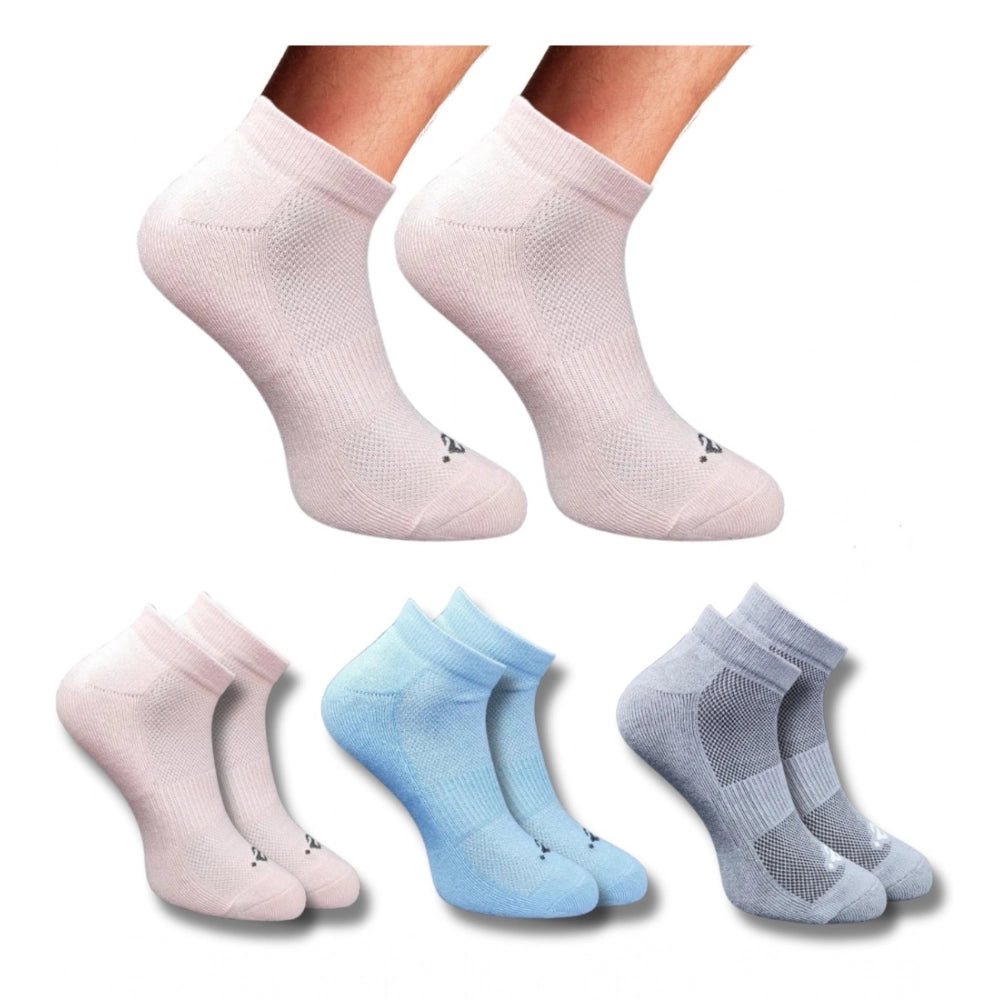 3_Pair Set Unisex Casual Cotton Printed Low Cut Socks (Multicolor)