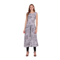 Generic Women's Casual Crepe Sleeveless Slit Dress (Light Grey)