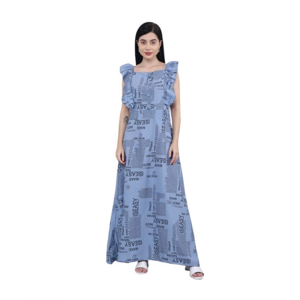 Generic Women's Casual Crepe Sleeveless Dress (Grey) - Women's Dress | POPNOVA