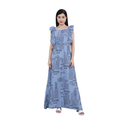 Generic Women's Casual Crepe Sleeveless Dress (Grey) - Women's Dress | POPNOVA