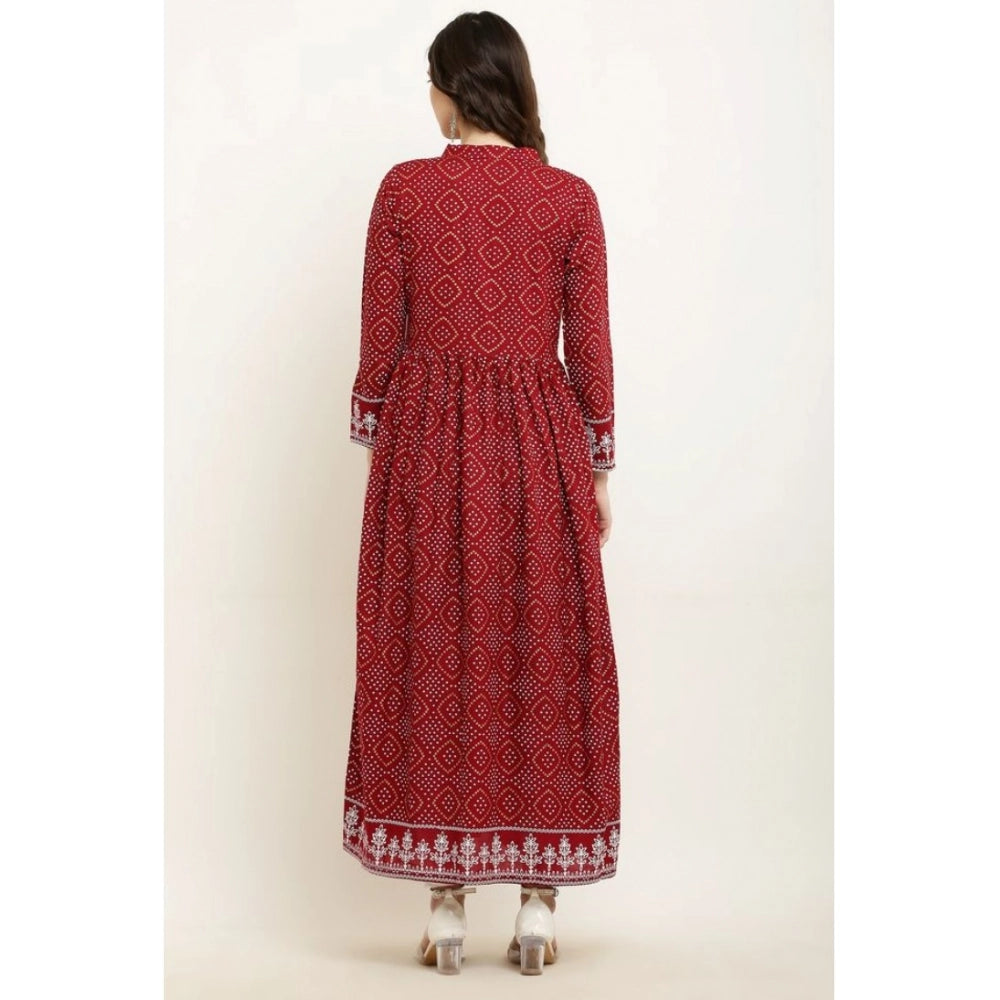 Women's Casual Rayon Full sleeve Kurti - Maroon