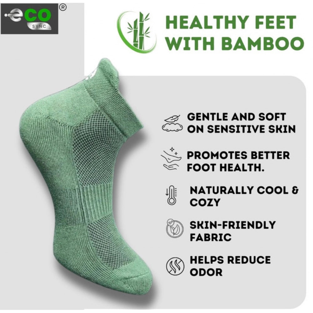 4_Pair Set Unisex Casual Bamboo Cotton Printed Ankle Length Socks (Multicolor)