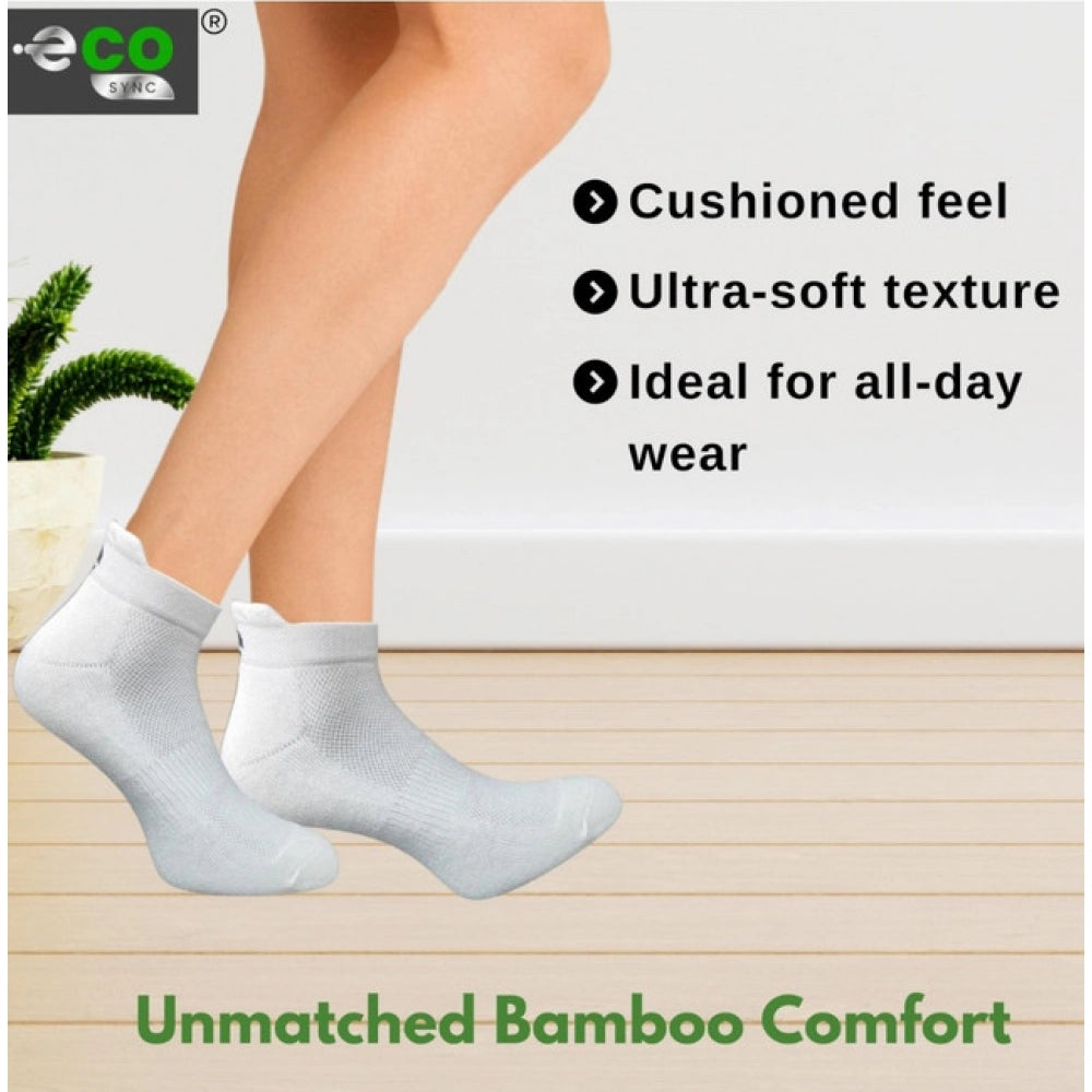 4_Pair Set Unisex Casual Bamboo Cotton Printed Ankle Length Socks (Multicolor)