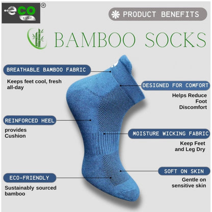 4_Pair Set Unisex Casual Bamboo Cotton Printed Ankle Length Socks (Multicolor)