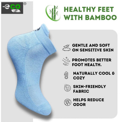 4_Pair Set Unisex Casual Bamboo Cotton Printed Ankle Length Socks (Multicolor)