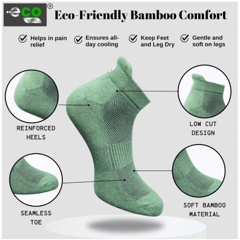 4_Pair Set Unisex Casual Bamboo Cotton Printed Ankle Length Socks (Multicolor)