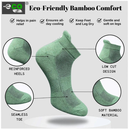 4_Pair Set Unisex Casual Bamboo Cotton Printed Ankle Length Socks (Multicolor)