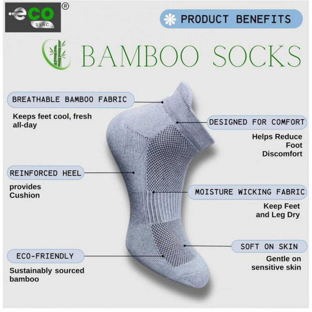 4_Pair Set Unisex Casual Bamboo Cotton Printed Ankle Length Socks (Multicolor)