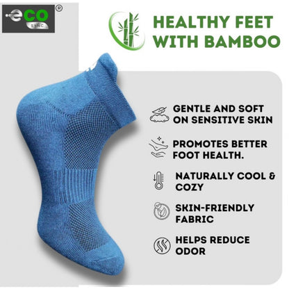 4_Pair Set Unisex Casual Bamboo Cotton Printed Ankle Length Socks (Multicolor)