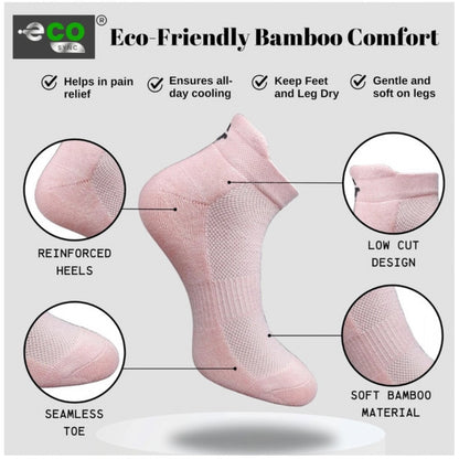 4_Pair Set Unisex Casual Bamboo Cotton Printed Ankle Length Socks (Multicolor)