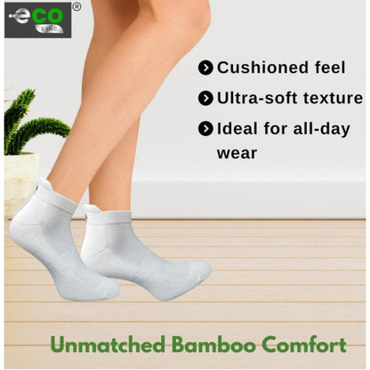 4_Pair Set Unisex Casual Bamboo Cotton Printed Ankle Length Socks (Multicolor)