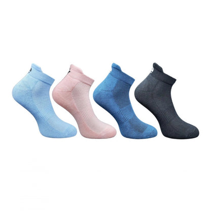 4_Pair Set Unisex Casual Bamboo Cotton Printed Ankle Length Socks (Multicolor)