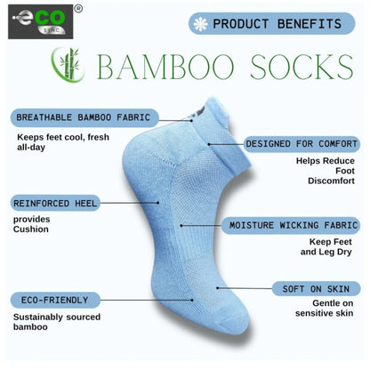 4_Pair Set Unisex Casual Bamboo Cotton Printed Ankle Length Socks (Multicolor)
