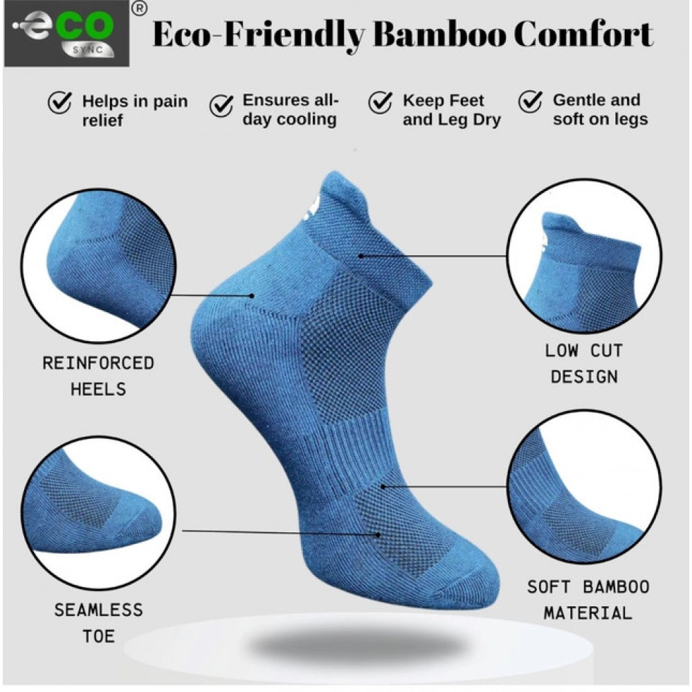 4_Pair Set Unisex Casual Bamboo Cotton Printed Ankle Length Socks (Multicolor)