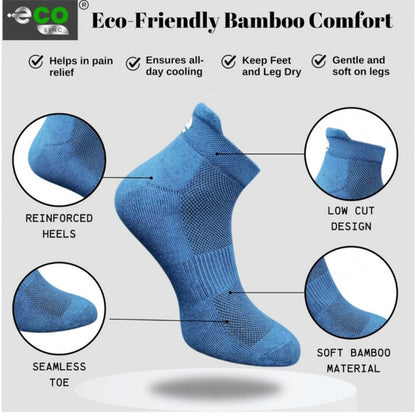 4_Pair Set Unisex Casual Bamboo Cotton Printed Ankle Length Socks (Multicolor)