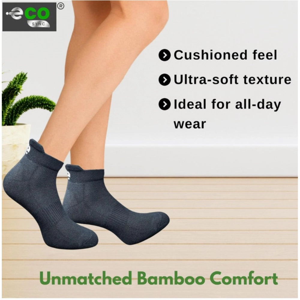 4_Pair Set Unisex Casual Bamboo Cotton Printed Ankle Length Socks (Multicolor)