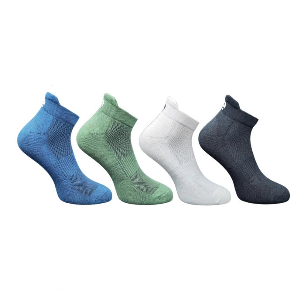 4_Pair Set Unisex Casual Bamboo Cotton Printed Ankle Length Socks (Multicolor)