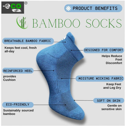 4_Pair Set Unisex Casual Bamboo Cotton Printed Ankle Length Socks (Multicolor)
