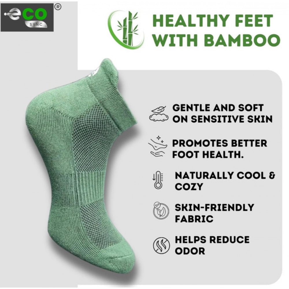 4_Pair Set Unisex Casual Bamboo Cotton Printed Ankle Length Socks (Multicolor)
