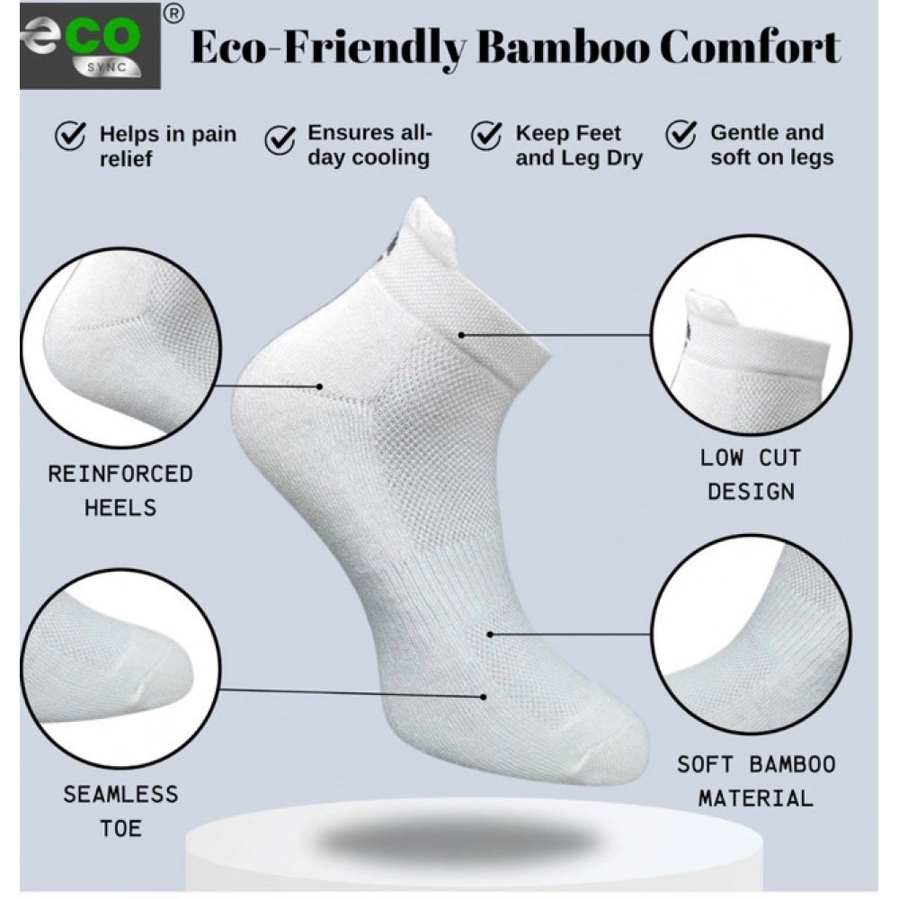 4_Pair Set Unisex Casual Bamboo Cotton Printed Ankle Length Socks (Multicolor)