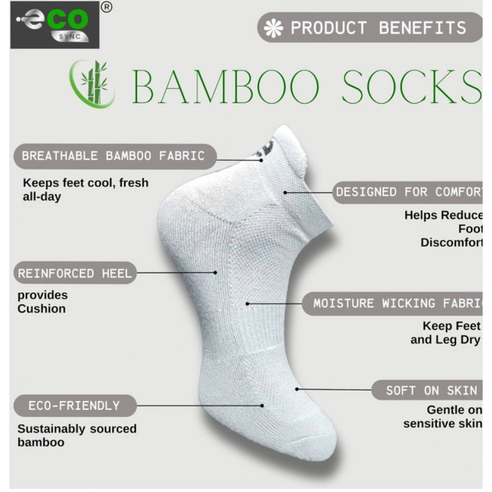 4_Pair Set Unisex Casual Bamboo Cotton Printed Ankle Length Socks (Multicolor)