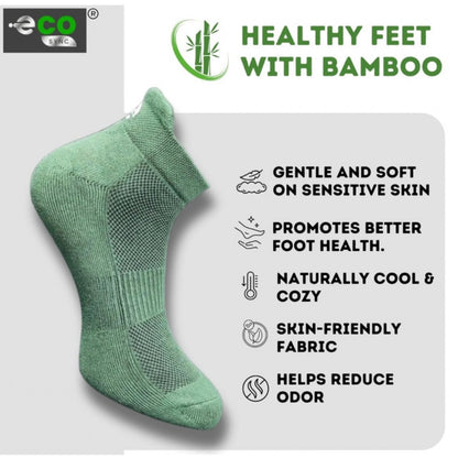 4_Pair Set Unisex Casual Bamboo Cotton Printed Ankle Length Socks (Multicolor)