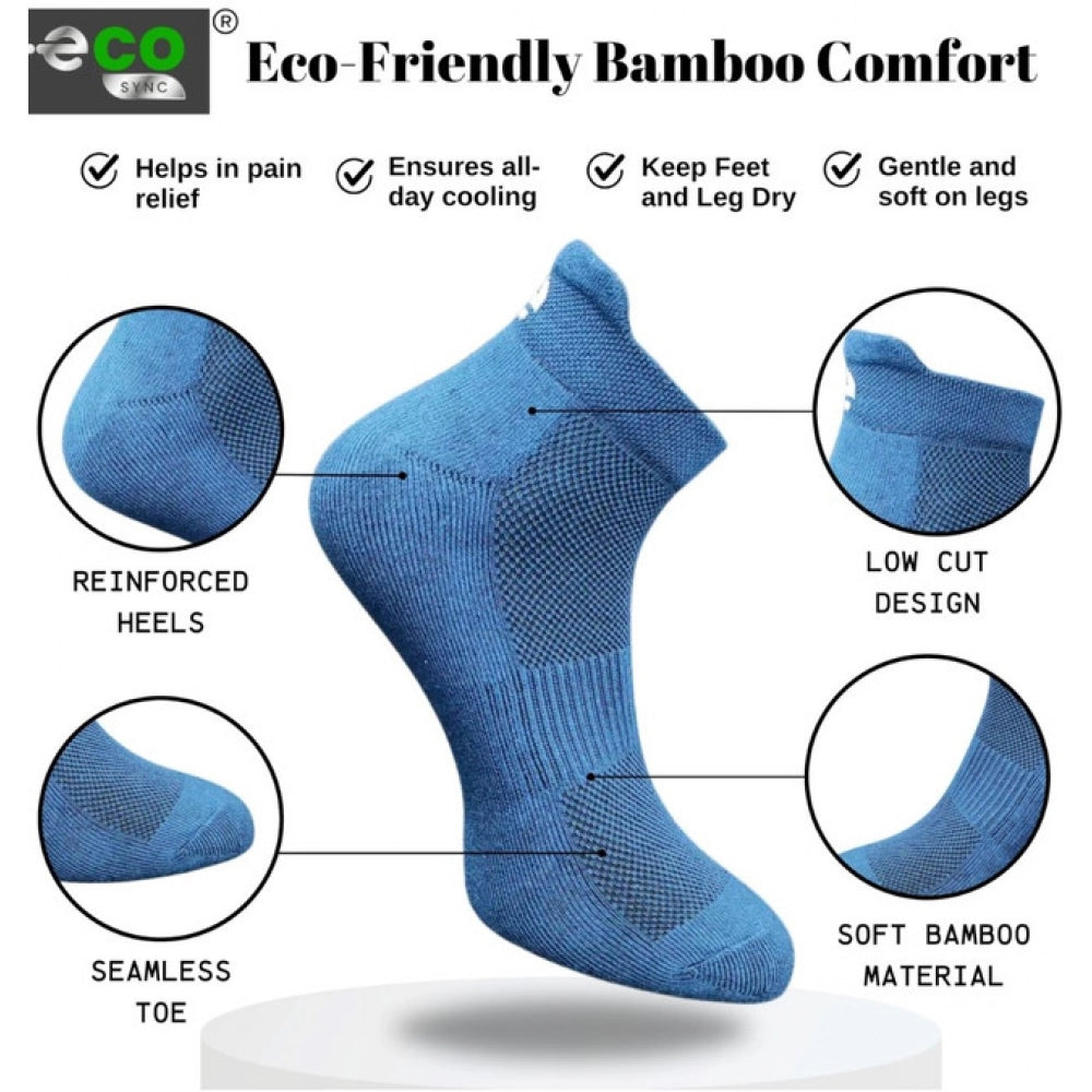 4_Pair Set Unisex Casual Bamboo Cotton Printed Ankle Length Socks (Multicolor)