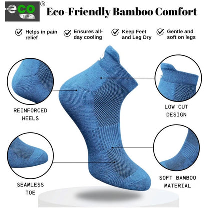 4_Pair Set Unisex Casual Bamboo Cotton Printed Ankle Length Socks (Multicolor)