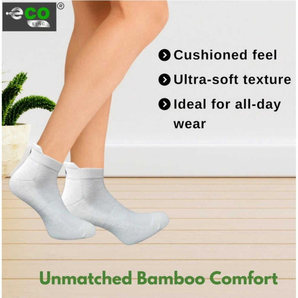 4_Pair Set Unisex Casual Bamboo Cotton Printed Ankle Length Socks (Multicolor)