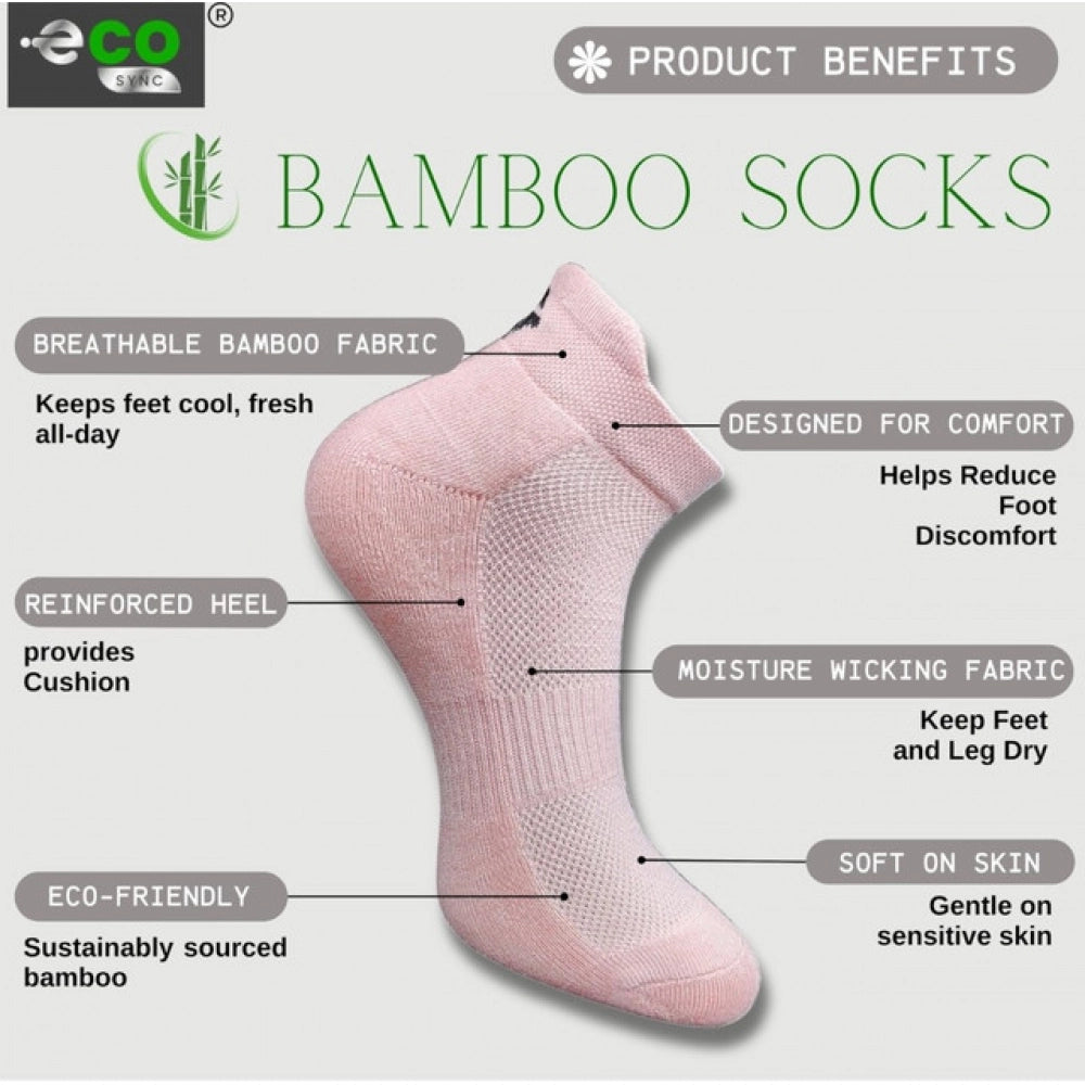 4_Pair Set Unisex Casual Bamboo Cotton Printed Ankle Length Socks (Multicolor)
