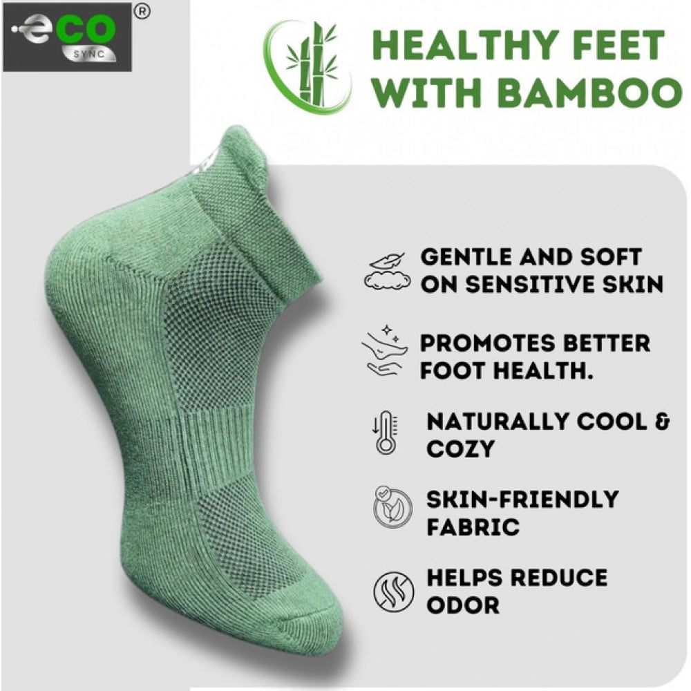 4_Pair Set Unisex Casual Bamboo Cotton Printed Ankle Length Socks (Multicolor)