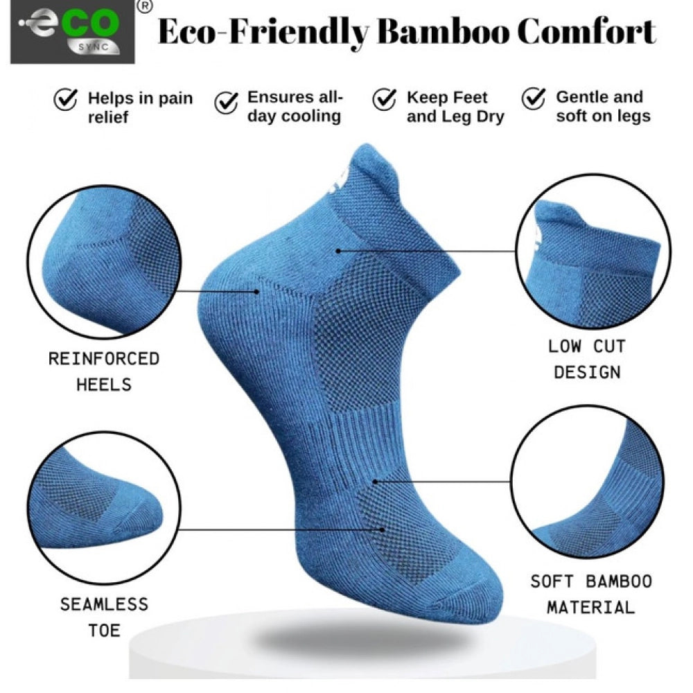 4_Pair Set Unisex Casual Bamboo Cotton Printed Ankle Length Socks (Multicolor)