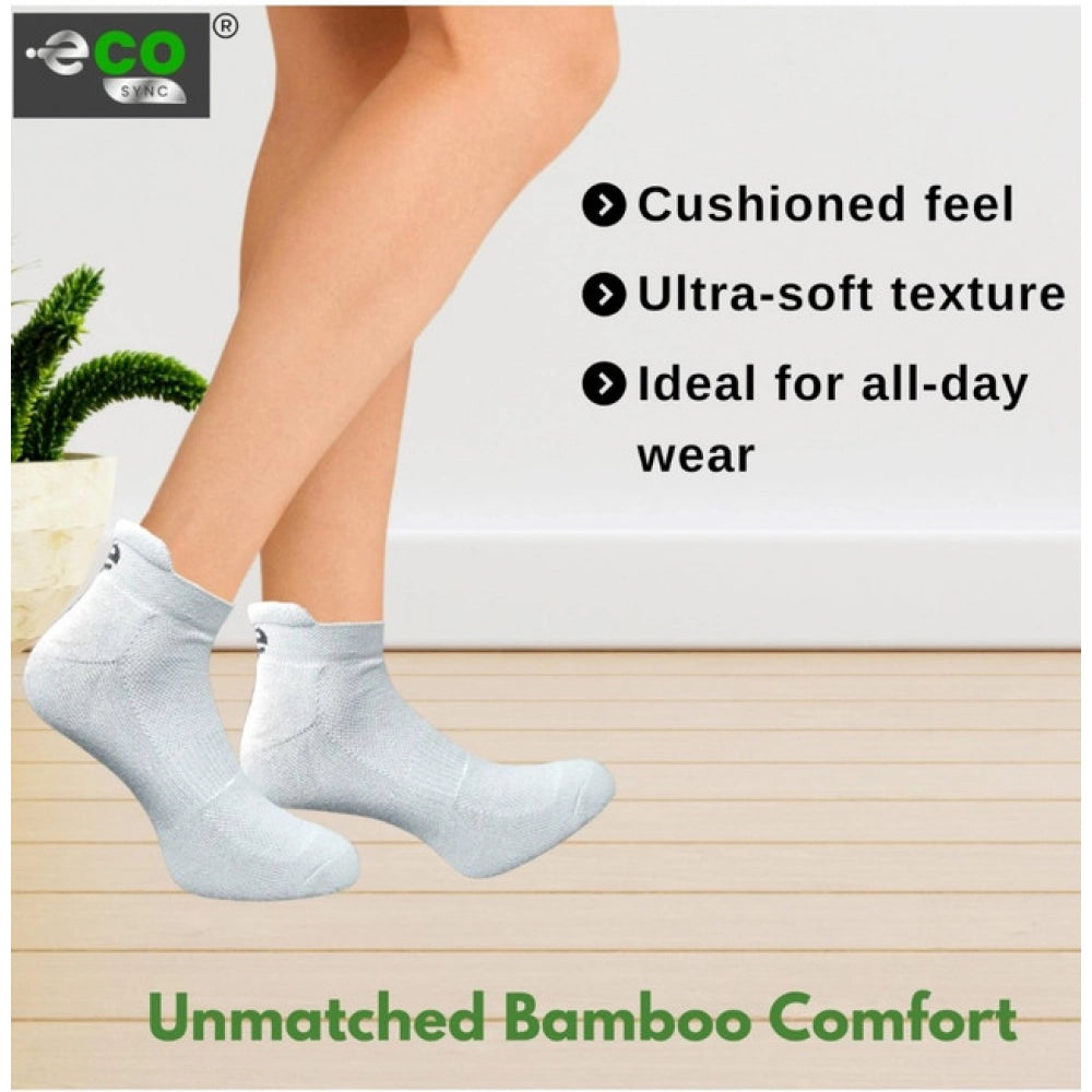 4_Pair Set Unisex Casual Bamboo Cotton Printed Ankle Length Socks (Multicolor)
