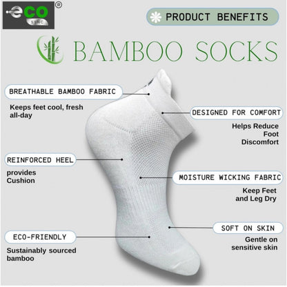 4_Pair Set Unisex Casual Bamboo Cotton Printed Ankle Length Socks (Multicolor)