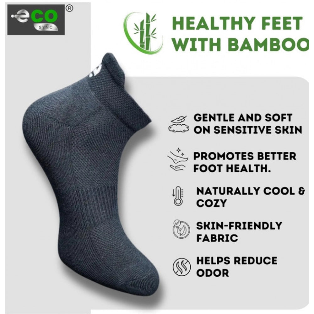 4_Pair Set Unisex Casual Bamboo Cotton Printed Ankle Length Socks (Multicolor)