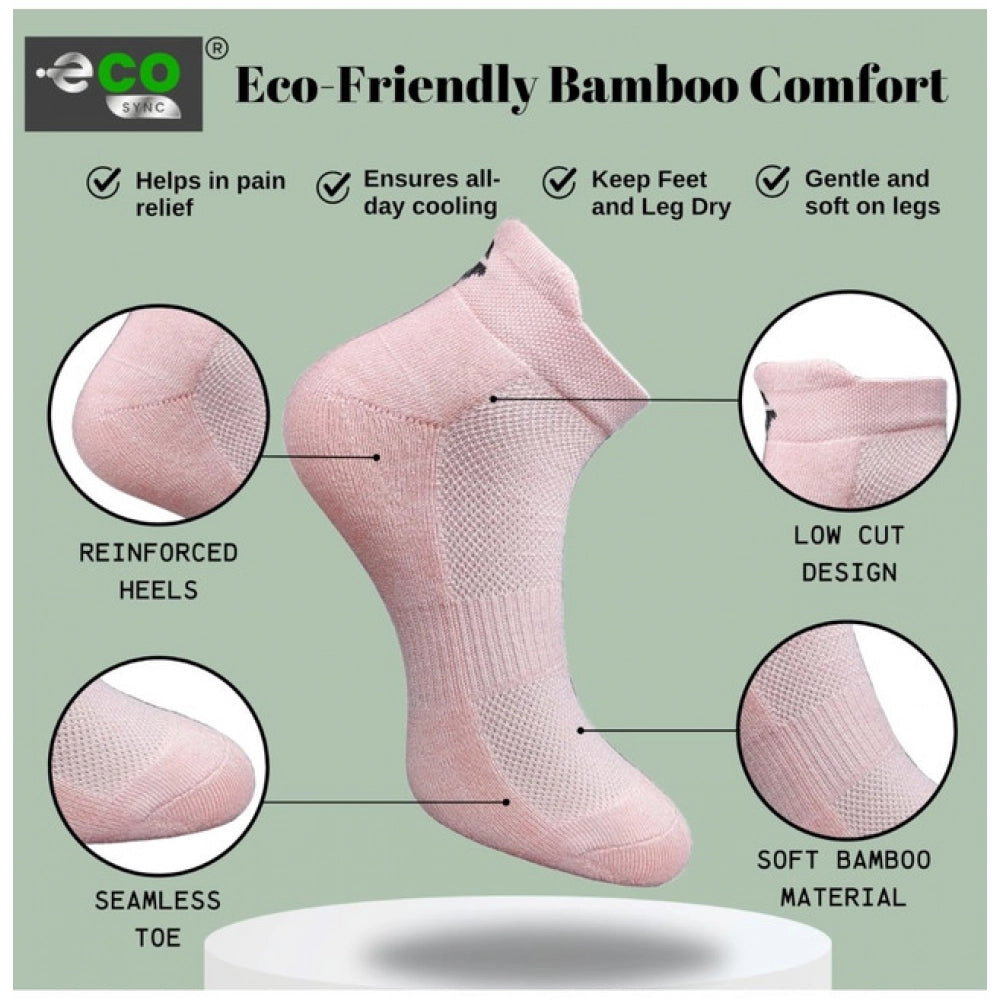 4_Pair Set Unisex Casual Bamboo Cotton Printed Ankle Length Socks (Multicolor)