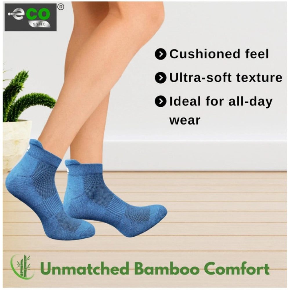 4_Pair Set Unisex Casual Bamboo Cotton Printed Ankle Length Socks (Multicolor)