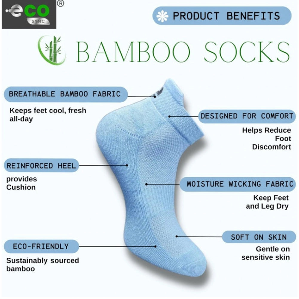 4_Pair Set Unisex Casual Bamboo Cotton Printed Ankle Length Socks (Multicolor)