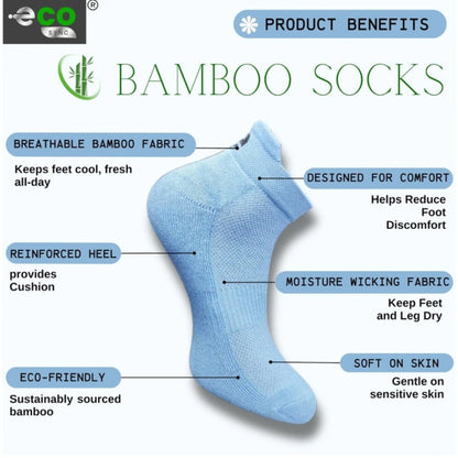 4_Pair Set Unisex Casual Bamboo Cotton Printed Ankle Length Socks (Multicolor)