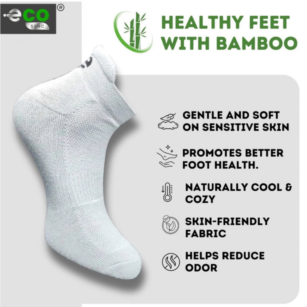 4_Pair Set Unisex Casual Bamboo Cotton Printed Ankle Length Socks (Multicolor)